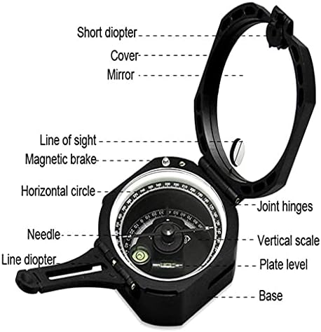 KFJBX Professional Geological Compass Handheld Handheld Sobrevivência ao ar livre Com bússola militar para medir a distância da inclinação