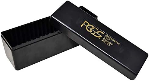 Caixa de armazenamento de plástico PCGS para 20 suportes de moeda de laje preto