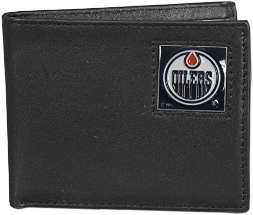 Carteira Boscada de Couro de Edmonton Oilers® embalada em caixa de presente