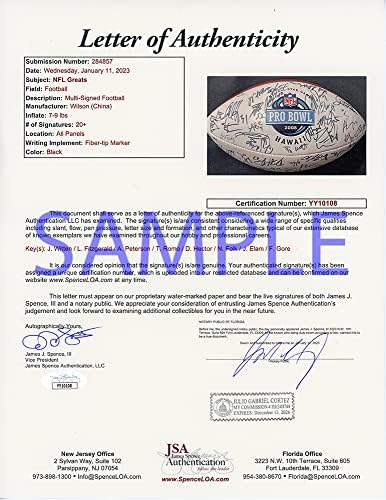 Multi players autografados/assinados Wilson 2008 Pro Bowl A Futebol com 25+ assinaturas