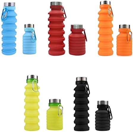 SAHROO Teleskettle 500ml/550ml portátil garrafa de silicone portátil garrafa de água dobrável esportes de viagem ao ar livre caneca de copo de drinking/laranja/500ml