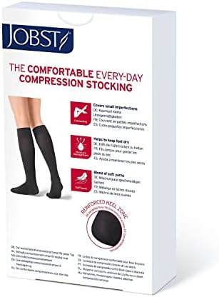 Meias de compressão opacas de Jobst, 20-30 mmhg, joelho de alto, de pé aberto