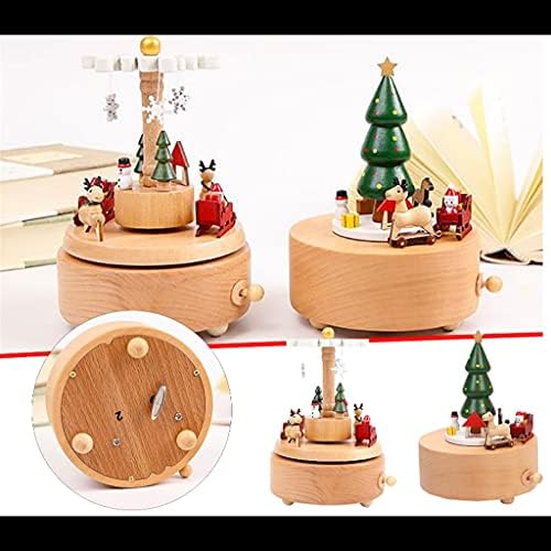 N/A Caixa de Música de Música de madeira Festa de Natal Tree Carousel Boxes Gift Christmas (Cor: B, Tamanho