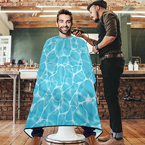 VISESUNNY barbeiro Cabo azul onda marítima 3D Imprimir poliéster Cabelo de corte de cabelo Capa Avental anti-estático Corte de cabelo resistente a água de barba barba barba cabeceira capa de babador