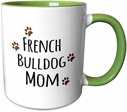 3drose francês bulldog cão mãe - cachorrinho por raça - brown lamacinha pata impressas --... - canecas