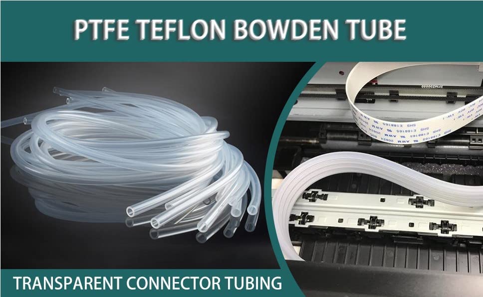 Utoolmart Ptfe Teflon Bowden Tube 6.56ft-3mm ID x 4 mm de tubulação de conector transparente od-transparente para impressora 3D