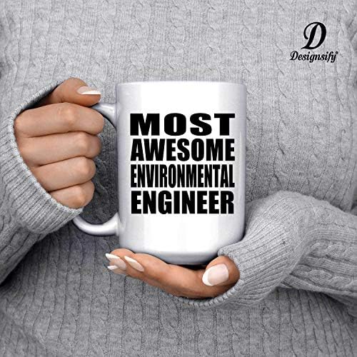 Designsify mais impressionante engenheiro ambiental, 15 onças de caneca de café branca em cerâmica de xícara de chá com alça,
