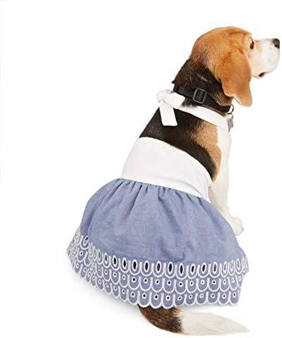 Marca Petco - Youly White Chambray Dog Dress, Small, Off -White