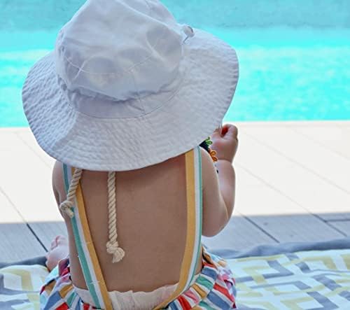 Baby Sun Hat & Sunglass, Hat Bucket de proteção solar infantil UPF 50+, Capéu de praia de criança com largura Brim