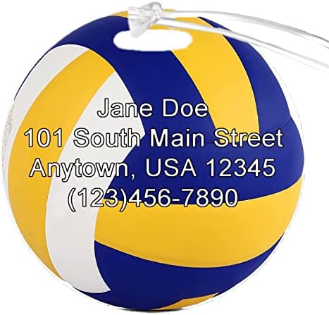 Volleyball Michaela personalizável 4 polegadas reforçada Bagagem plástica Tag Adicione qualquer número ou qualquer nome de equipe