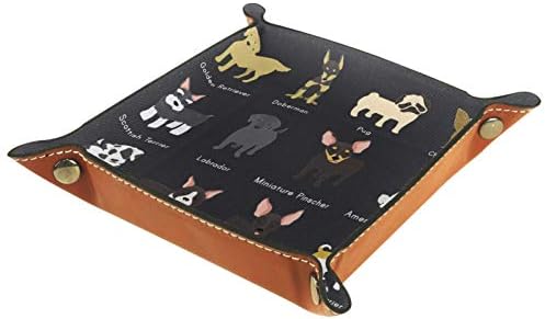 Lyetny diferentes raças de cães filhote de cachorrios bandeja de armazenamento caixa de cabeceira de cabeceira bandeja de mesa de mesa troca de carteira de caixa de moeda de caixa