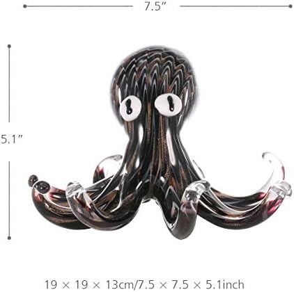 Ganfanren Black Gold Art Octopus Gift Glass Ornament Animal Fatuine