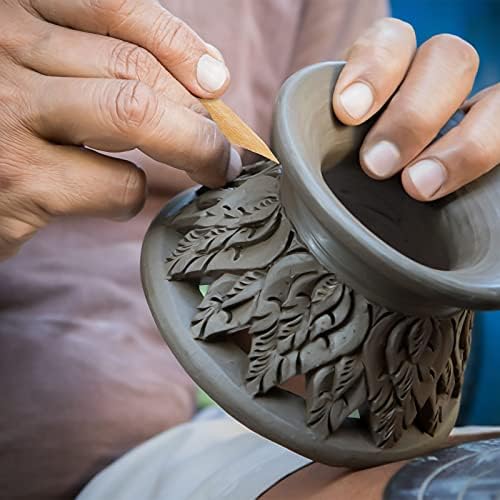 6 peças canetas de bambu caneta dupla cabeça dura Bambu Pen Polímero Ferramenta de argila Ferramentas de cerâmica de cerâmica para cerâmica