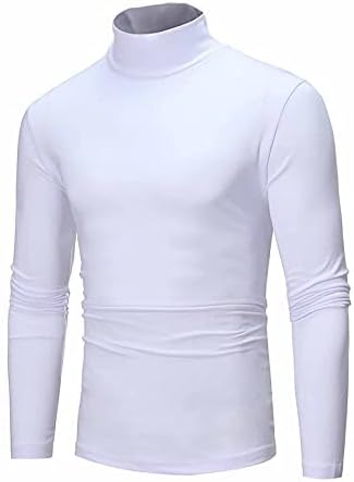 Turtleneck masculino Top Slim Fit Solid Base Solid Sweater Casual Manga longa Underwear Tops masculino Camiseta de blusa respirável macho