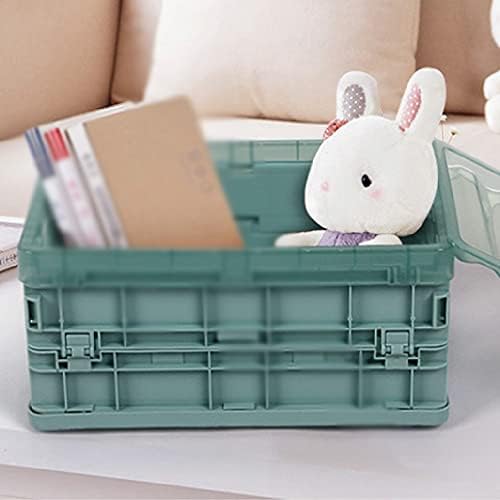 Caixa de armazenamento dobrável uxzdx com tampa, caixa de armazenamento de plástico para roupas, brinquedos, arquivos de alimentos, cesta de armazenamento doméstico
