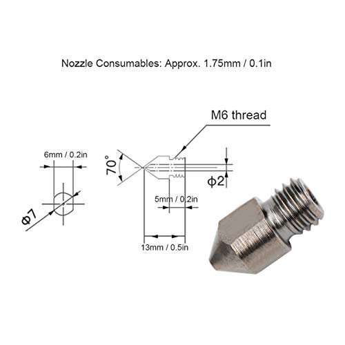 Kits de limpeza de bicos, 5pcs cabeças de impressão de consumíveis bocos de extrusores de extrusores