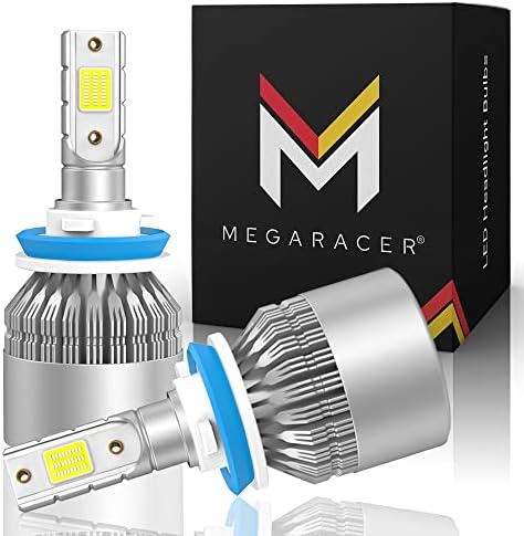 Mega piloto h11/h8/h9/h16 lâmpadas de farol de LED - 6000k diamante branco, 12v 40w 8000 lúmens, lascas de LED de qualidade premium, classificação à prova d'água IP68, para feixe baixo, viga alta, reposição de luz de nevoeiro, pacote de 2