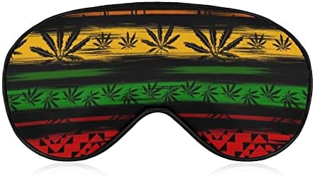 Rastafarian Art Marijuana Máscara do sono Durável Tamvas de máscara de olho macias com cinta ajustável para homens mulheres