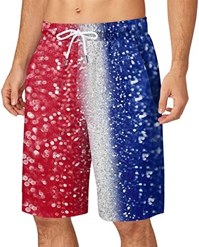 Shorts de tábua de miashui com liner mens dia de independência do verão de tamanho grande calça de bolso de empolgamento