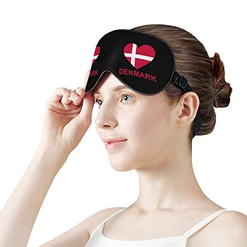Amor Dinamarca Funny Sleep Eye Máscara macia cobertura ocular com olho noturna ajustável Elhes noturnas para homens mulheres