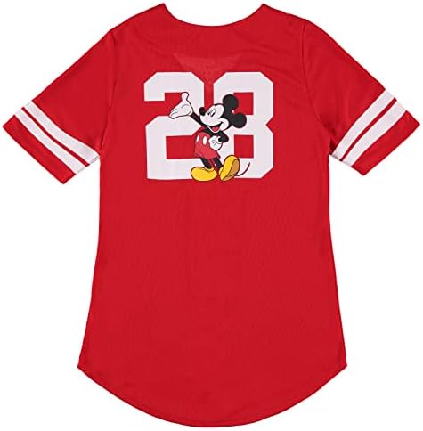 Disney Ladies Mickey Mouse Fashion Shirt - Mickey & Minnie Mouse Baseball Jersey Mickey Mouse Button Down Down Baseball Jersey