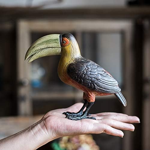 ZAMTAC American Tropical Parrot Decoração de casa Fada criativa Animal adorável resina ornamentos tucano Acessórios para decoração