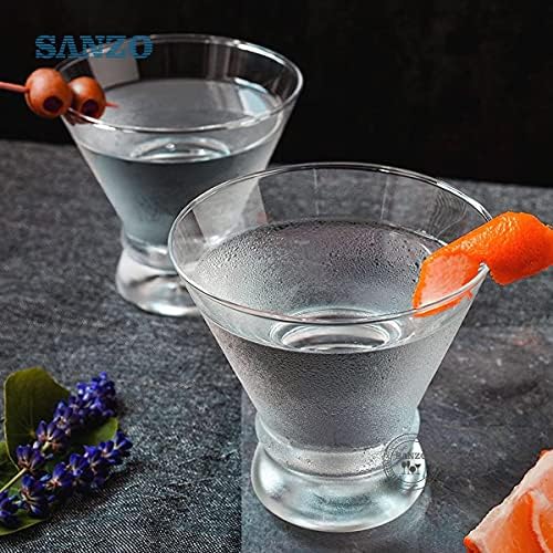 Coquetéis de coquetel de Sanzo Martini - 4 copos de cristal sem haste para Martini ou Mojito - coleção 'Samri' - conjunto