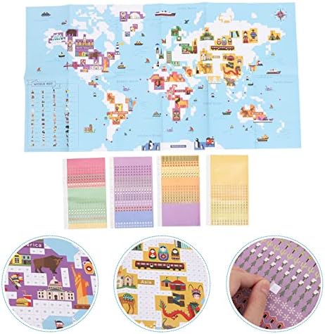 Ibasenice Kids Toys Pré -escolar Toys Pré -escolar Toys 1 Defina o mapa mundial Peel e adesivos adesivos Decals infantis Toys educacionais
