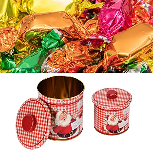 Jarra de Natal de 2pcs com tampa impede a jarra de estoque de doces de presente de pó do presente de lata de armazenamento