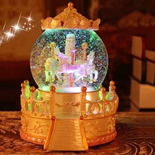 Slnfxc Carousel Crystal Ball Box Box Decorações Fantasia Flutuante Snow Octave Box Girl Birthday Gift Christmas