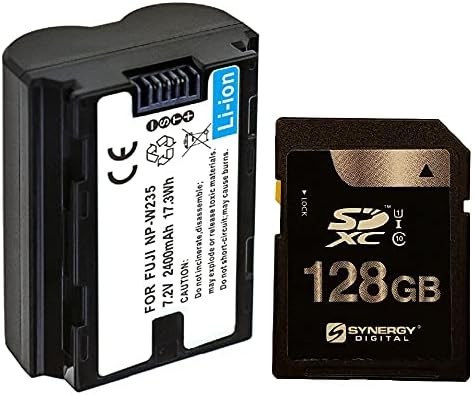 Synergy Digital Acessory Kit, compatível com a câmera digital Fujifilm X-T4 inclui: cartão de memória SY-SD128GB, bateria SDNP-W235