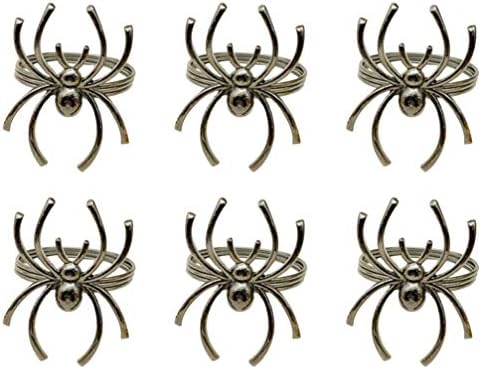 NUOBESTY NABKING RINGS DE 6, Halloween Decorativo Spider Spider Sitters para banquete de festas de Halloween