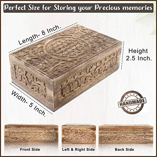 Flower of Life Wood Box - caixa de memória para lembrança - caixa de madeira com tampa - Presentes do dia das mães - caixa de kit de