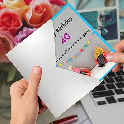 Nobleworks - 40º cartão de aniversário com envelope - artigos de papelaria engraçados para aniversários, saudação de 40 anos - Como