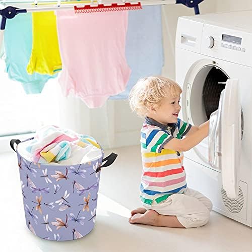 Aquarela para a aquarela Ragonfly Laundry cestas de armazenamento Bin Cestas com alças de transporte fáceis para brinquedos Organizador