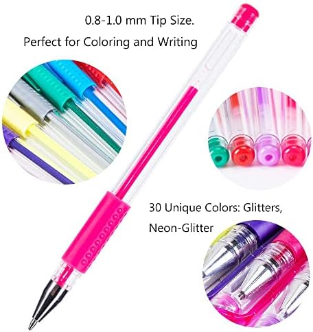 Canetas de gel glitter - canetas de gel colorido - caneta de gel para crianças - conjunto de canetas de gel para colorir - canetas de gel sparkle para adultos para colorir livros