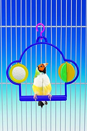 Bird Swing Penn-Plax com espelho e brinquedo Spinner-Anexa a gaiolas de arame-Ótimo para periquitos, tentilhões e outros pequenos pássaros-multicolor