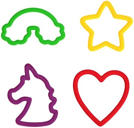 Cortadores de biscoitos iconikal Grip, unicórnio, arco-íris, coração, estrela, conjunto de 4 pacotes