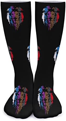 Weedkeycat Cores de cinto de leão jiu jitsu meias grossas novidade impressão engraçada gráfica casual casual meias de