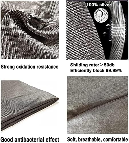 Kfjzgzz alongamento de fibra de prata pura de prata pura anti-radiação Faraday Condutivo de tecido de proteção contra proteção