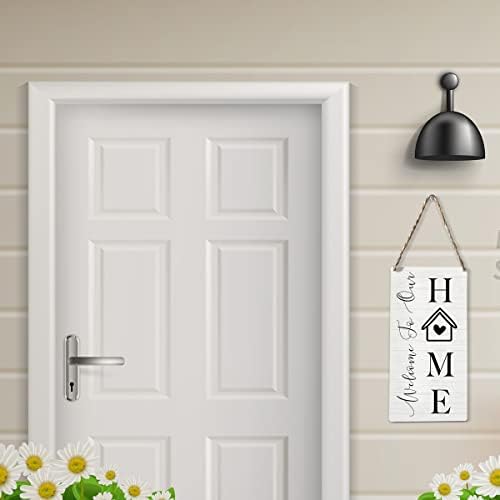 Decoração de casa rústica Wood Welcome Welcome Plate Front Alpende Door Decor Farmhouse Home Family House Parede Decoração pendurada Placa de parede de parede de madeira Decoração decorativa Placa para Decor ao ar livre da sala de estar em casa