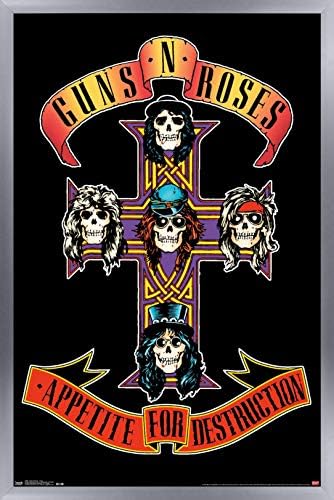 Trends International Guns N 'Roses - Poster de parede cruzada, 22.375 x 34, versão sem moldura