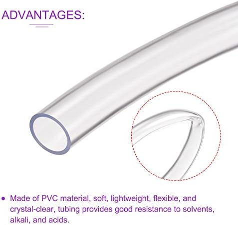 DMIOTECH 16mm ID 20mm od clear tubo de PVC transparente flexível mangueira de vinil para água, ar, tubo de óleo, 13,12 pés comprimento
