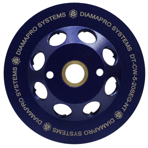 Diamapro Systems DT-CW-5-20SEG-NT NÃO SEGUENTE 5 polegadas 20 segmentos Roda de copo de concreto turbo para moagem, nivelamento