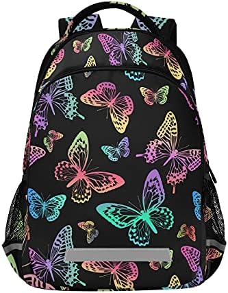 Mochila Butterfly Kids Backpack para meninos e meninas 16,7 polegadas - em toda a mochila impressa para adolescente com fivela