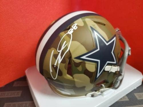 CEEDEE LAMB assinado Cowboys Camo Mini Capacete JSA Authenticed - Capacetes NFL autografados