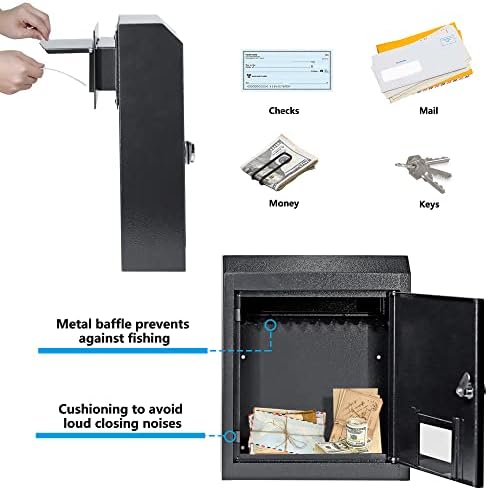 Toriexon através da caixa de gota de porta, 12,8 x 4 x 15,2 slots de correio para portas, slot de correio de porta ajustável