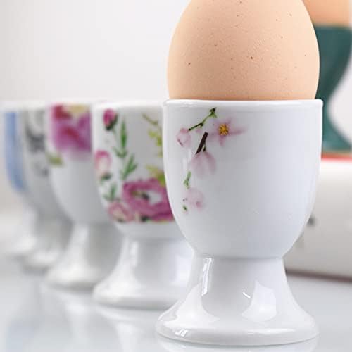 Suporte de ovo Cerâmica Rack de ovo Bandeja de bandeja de armazenamento de porcelana Creative ovo utensílios de xícara