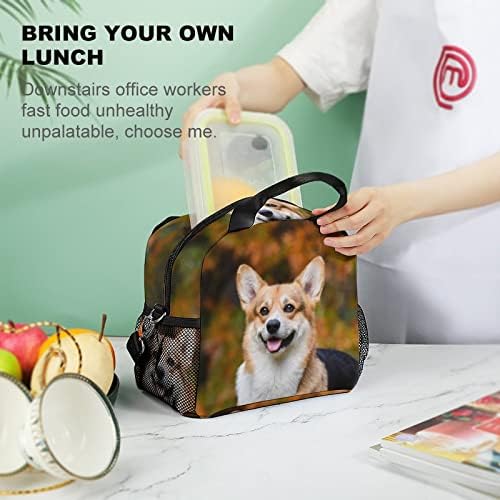 Bolsa de armazenamento de lanche para lanche corgi de cachorro lindo bolsa de ombro à prova de vazamentos em toda a impressão