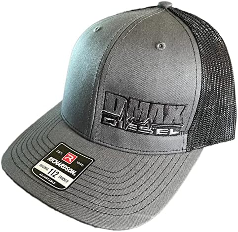 Duramax Richardson Trucker Carcoal Hat Black Mesh Snap Back Dmax Cap